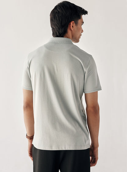 Nobel Grey Cotton Polo