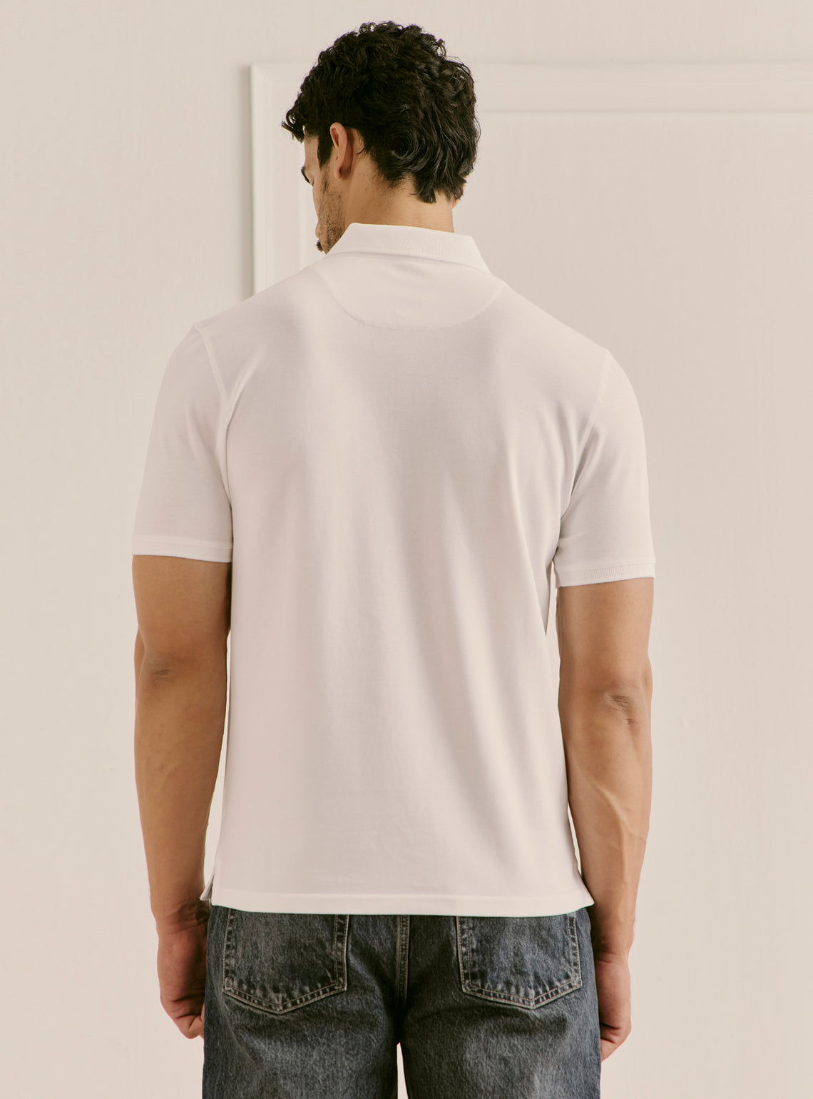 Alto White Pique Polo