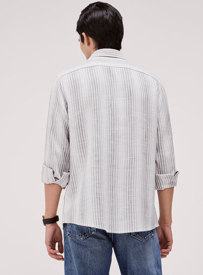 Ash Grey Cotton Dobby Shirt