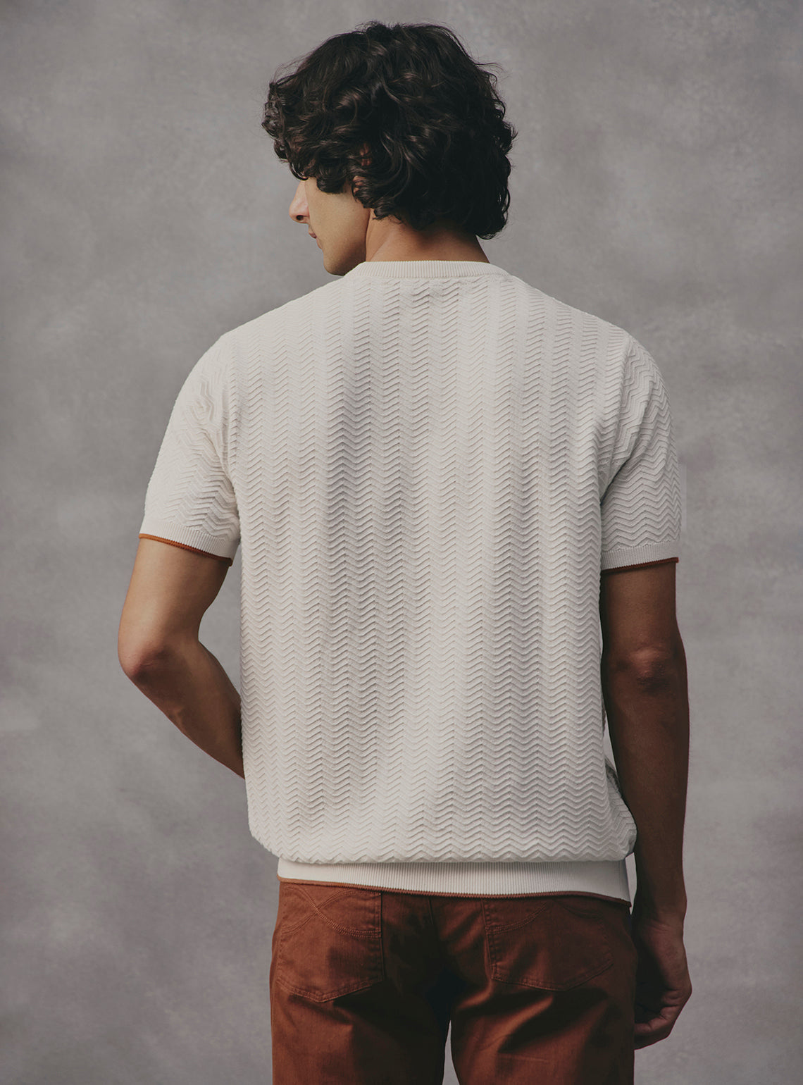 Ivory Off White Cotton Crewneck