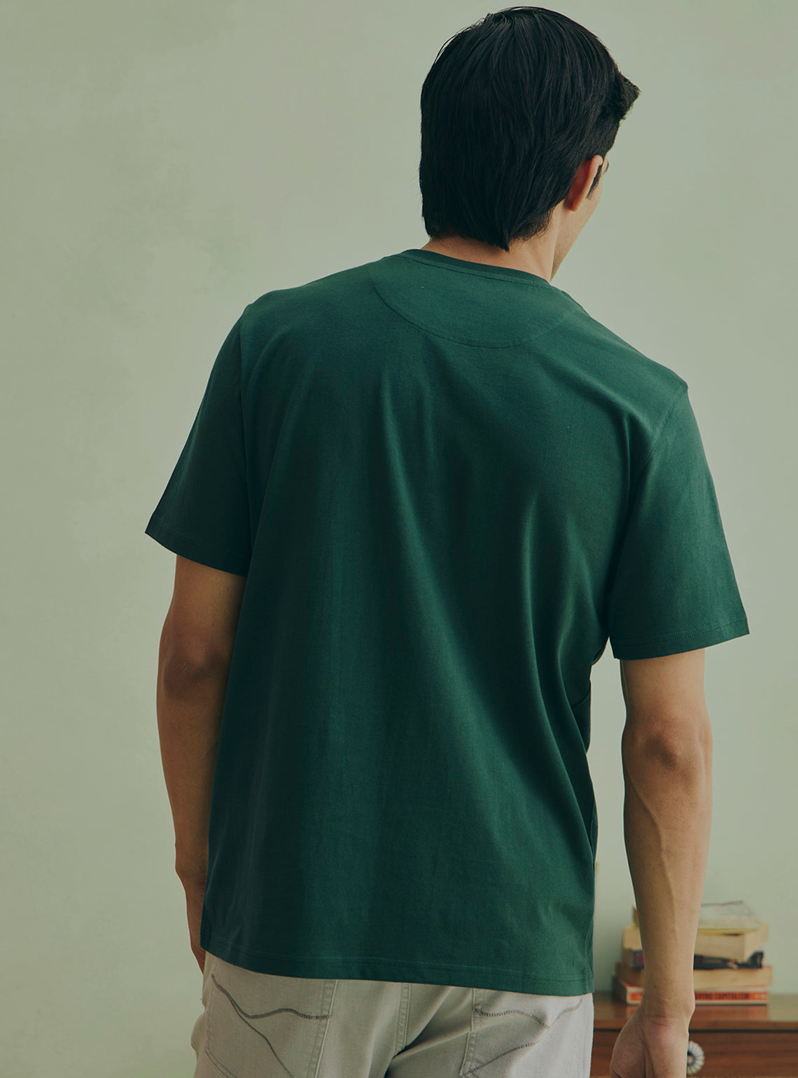 Bayleaf Teal Cotton Crewneck