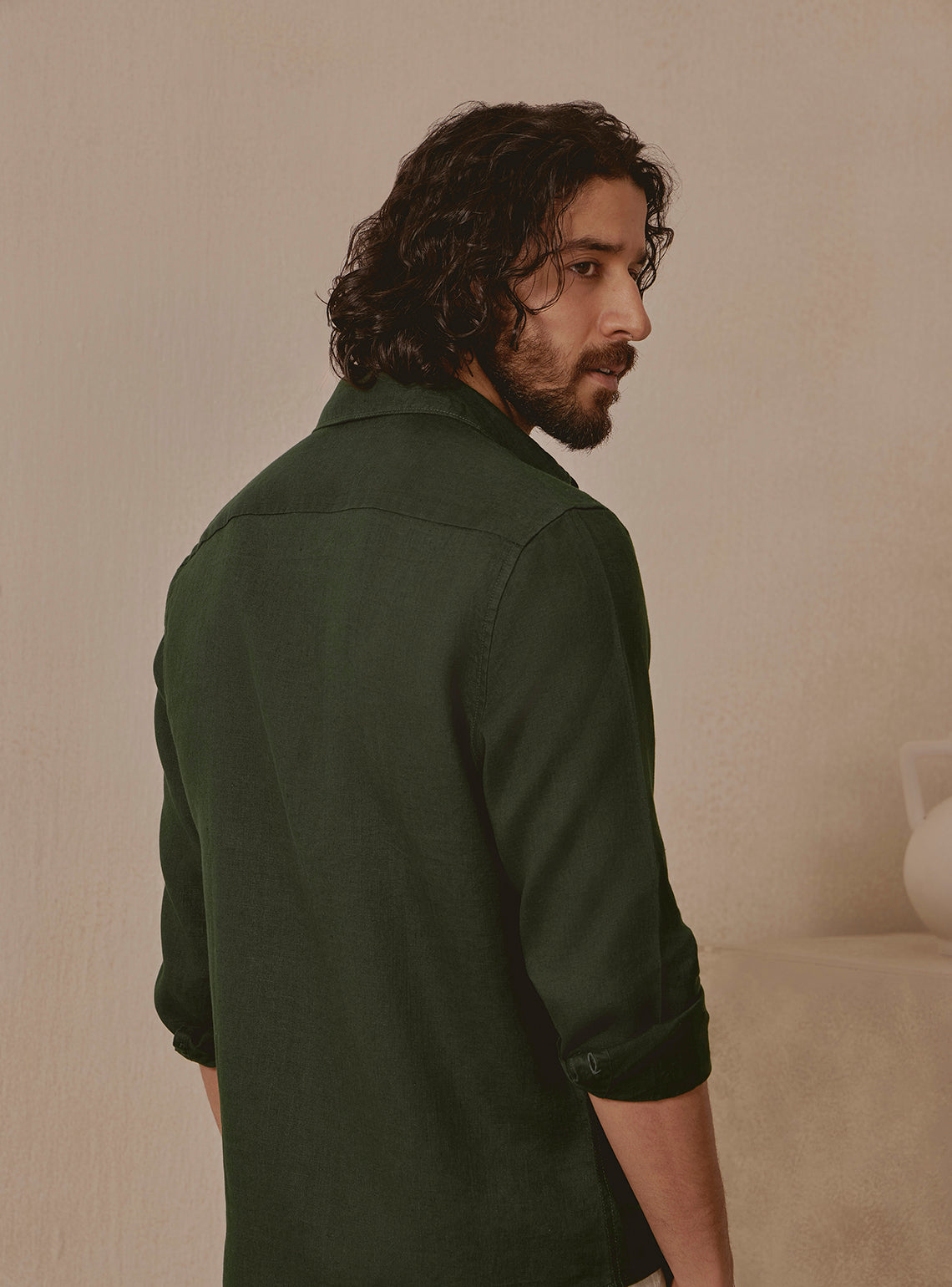 Kelp Olive Linen Shirt