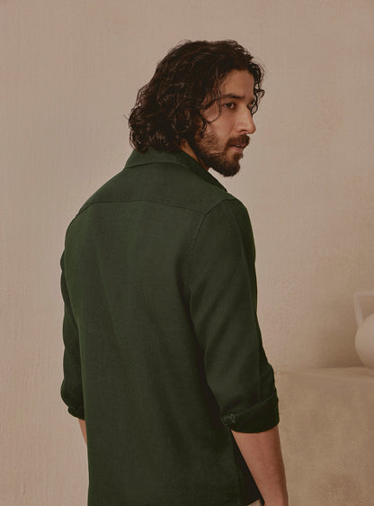 Kelp Olive Linen Shirt