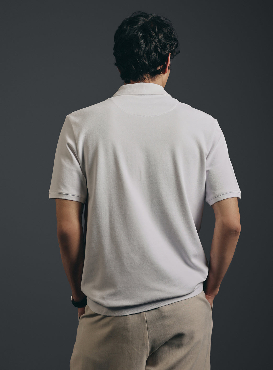 Milk White Cotton Pique Polo