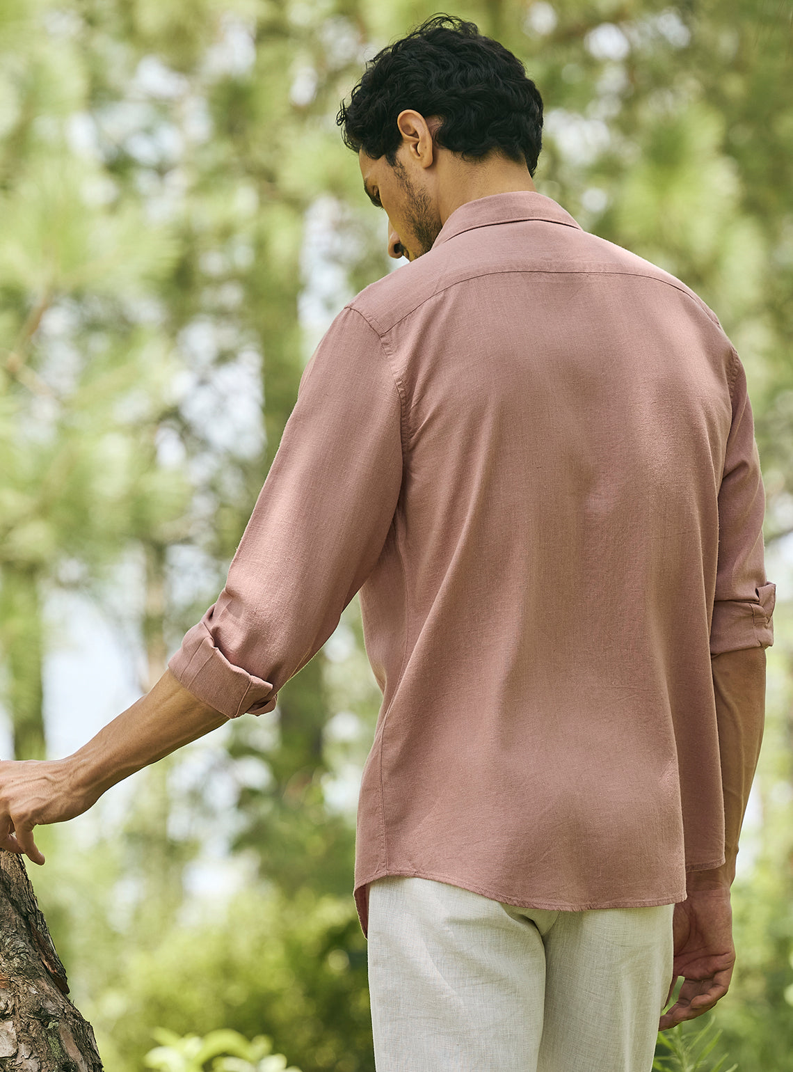 Chestnut Brown Lyocell Linen Shirt