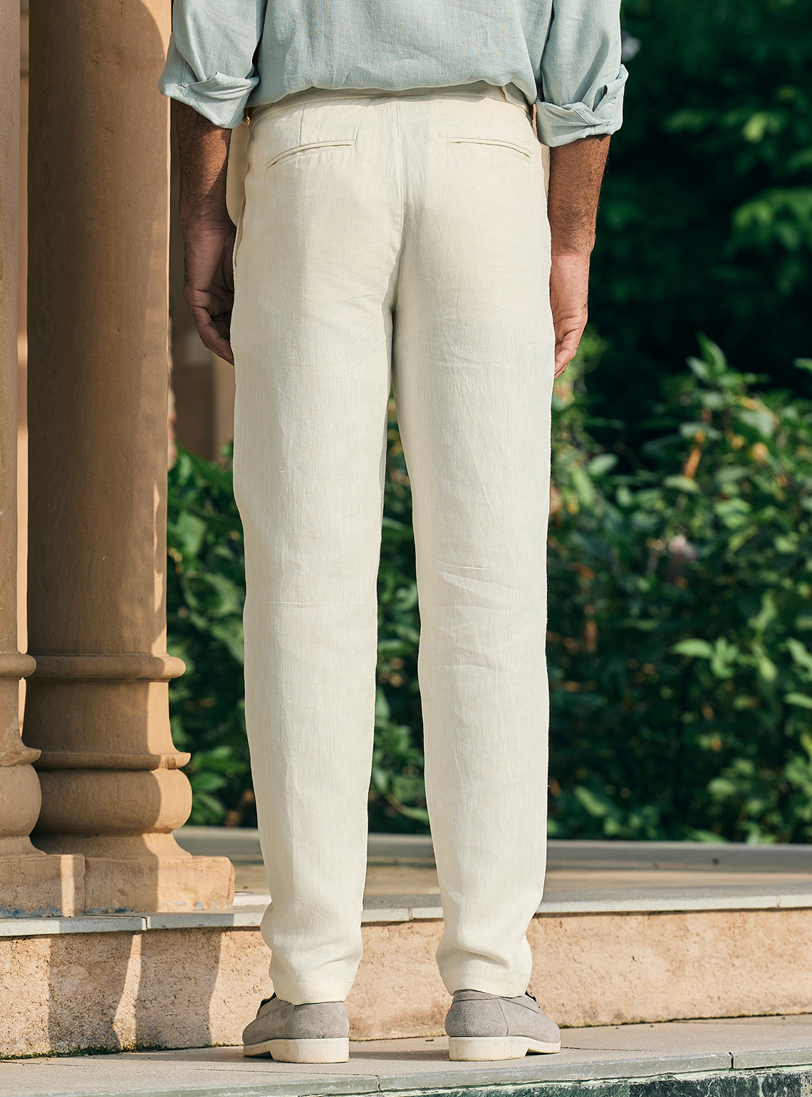 Cream European Linen Pant
