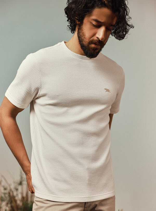 Summit Off White Cotton Crewneck Tee