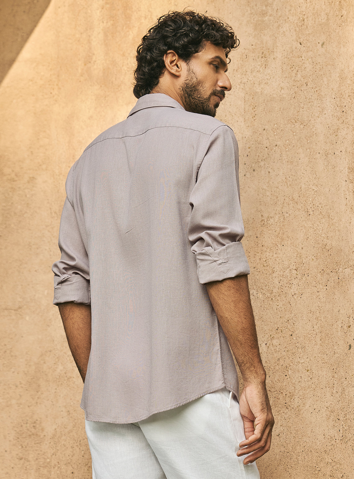 Ashfall Grey Lyocell Linen Shirt