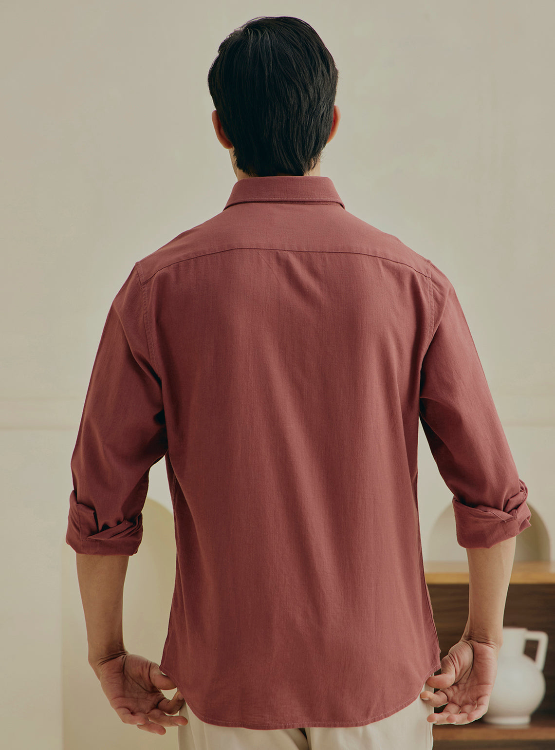 Chrysanthemum Rust Cotton Shirt