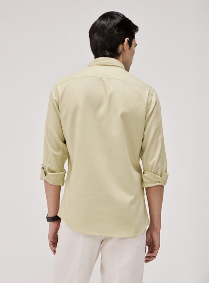 Statement Sun Yellow Cotton Twill Shirt