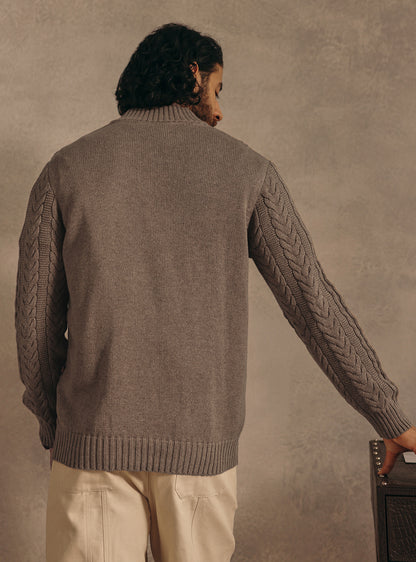 Rebel Brown Cotton Melange Pullover