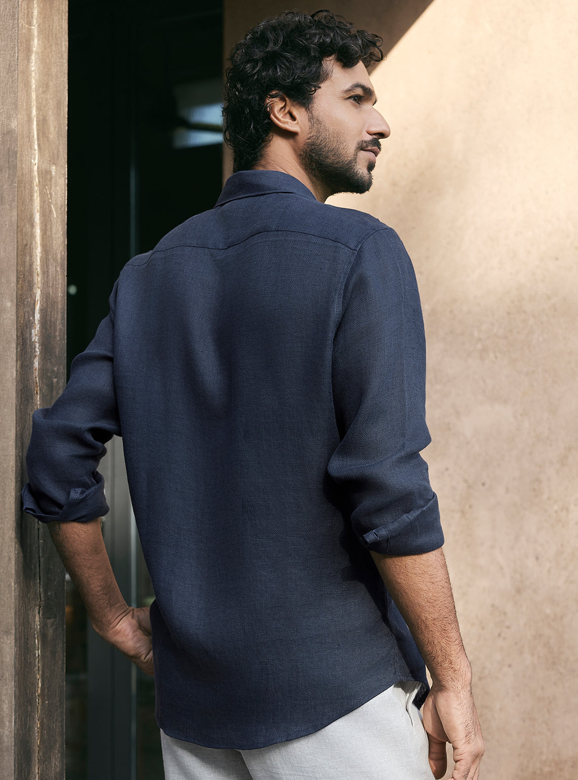 Prussian Navy European Linen Shirt