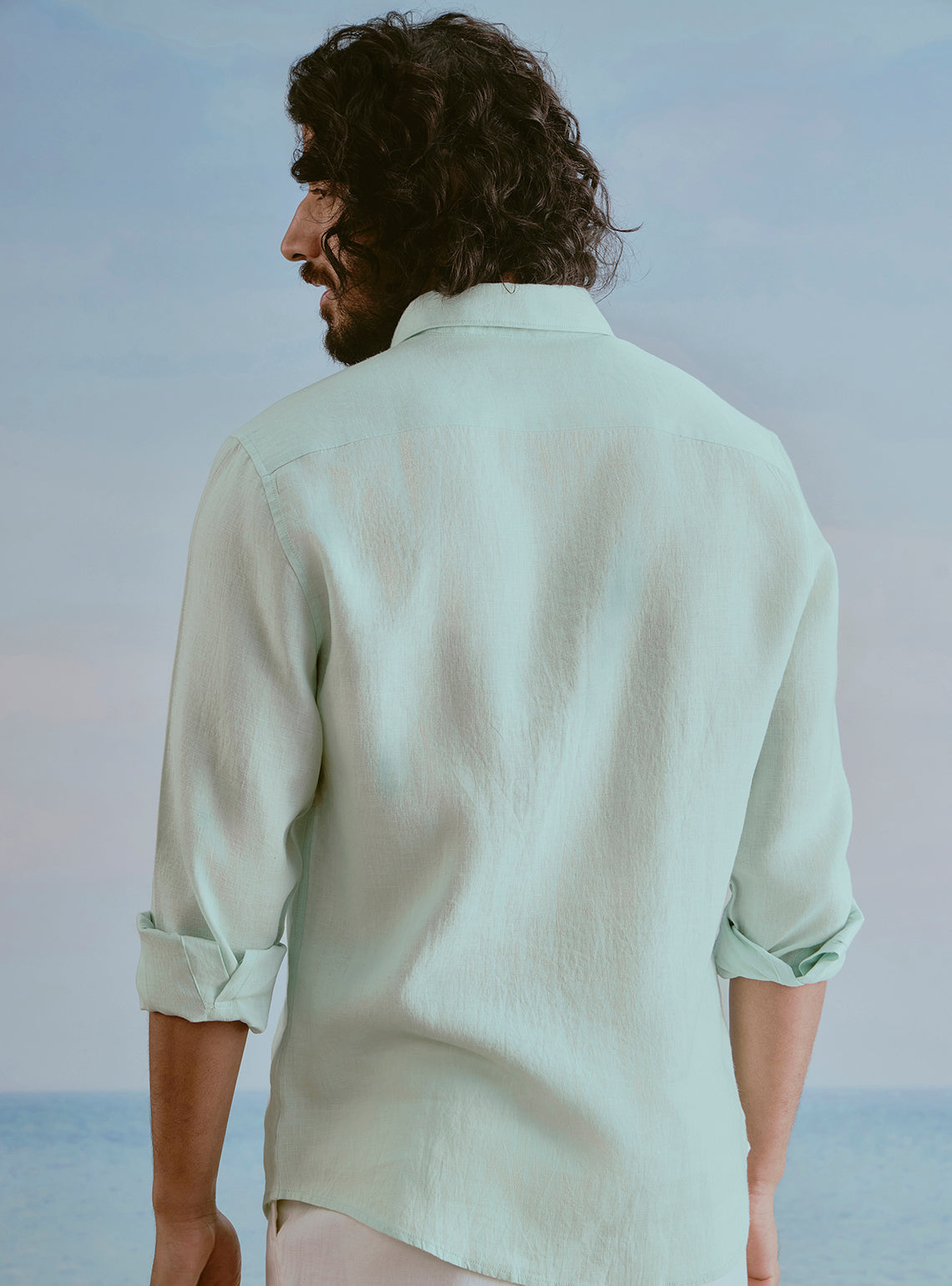 Lagoon Teal Linen Shirt