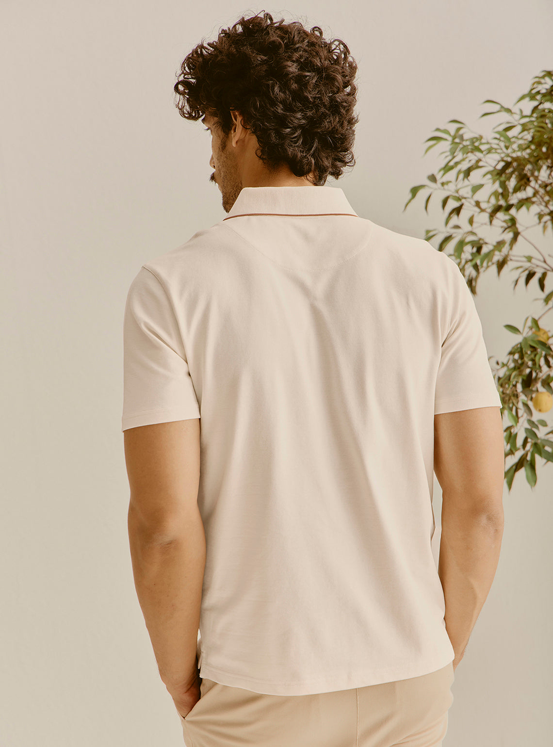 Positano White Cotton Lycra Polo