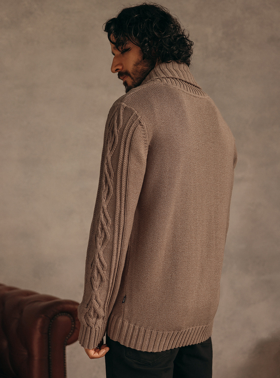 Woodburn Brown Cotton Cardigan