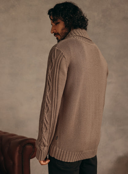 Woodburn Brown Cotton Cardigan