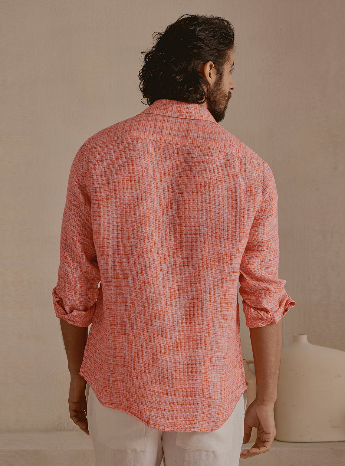 Ember Orange Linen Shirt