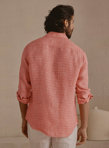 Ember Orange Linen Shirt