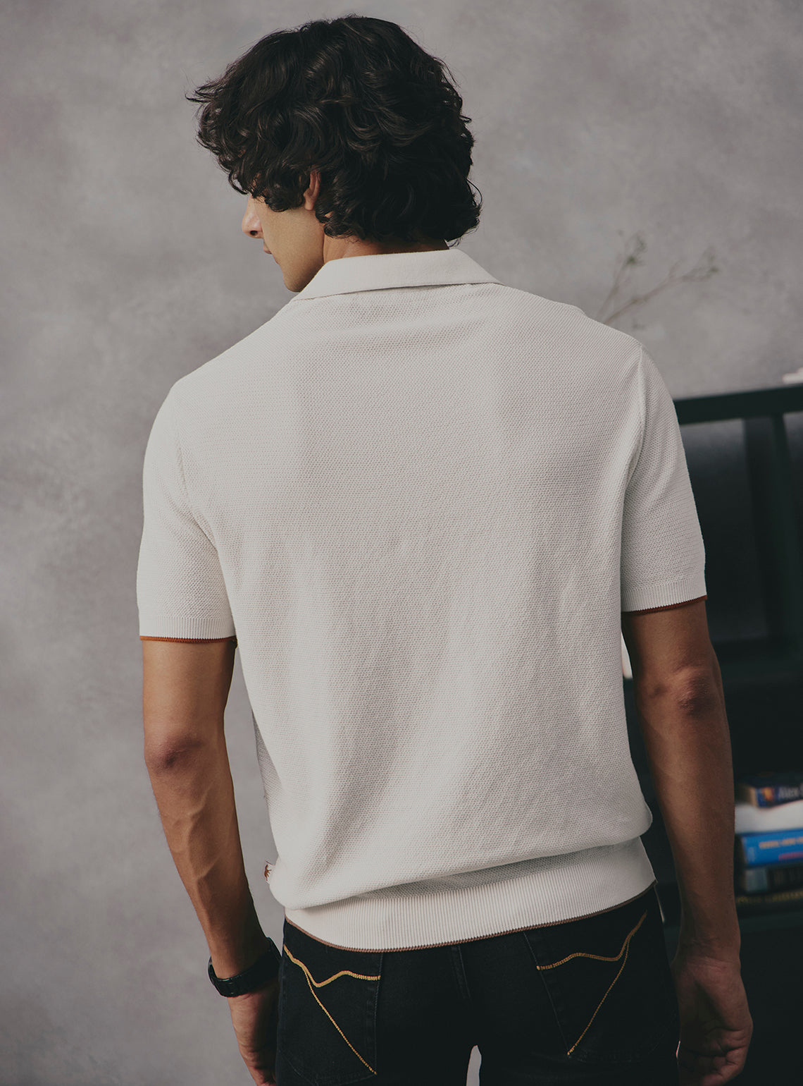 Cream Off White Cotton Polo