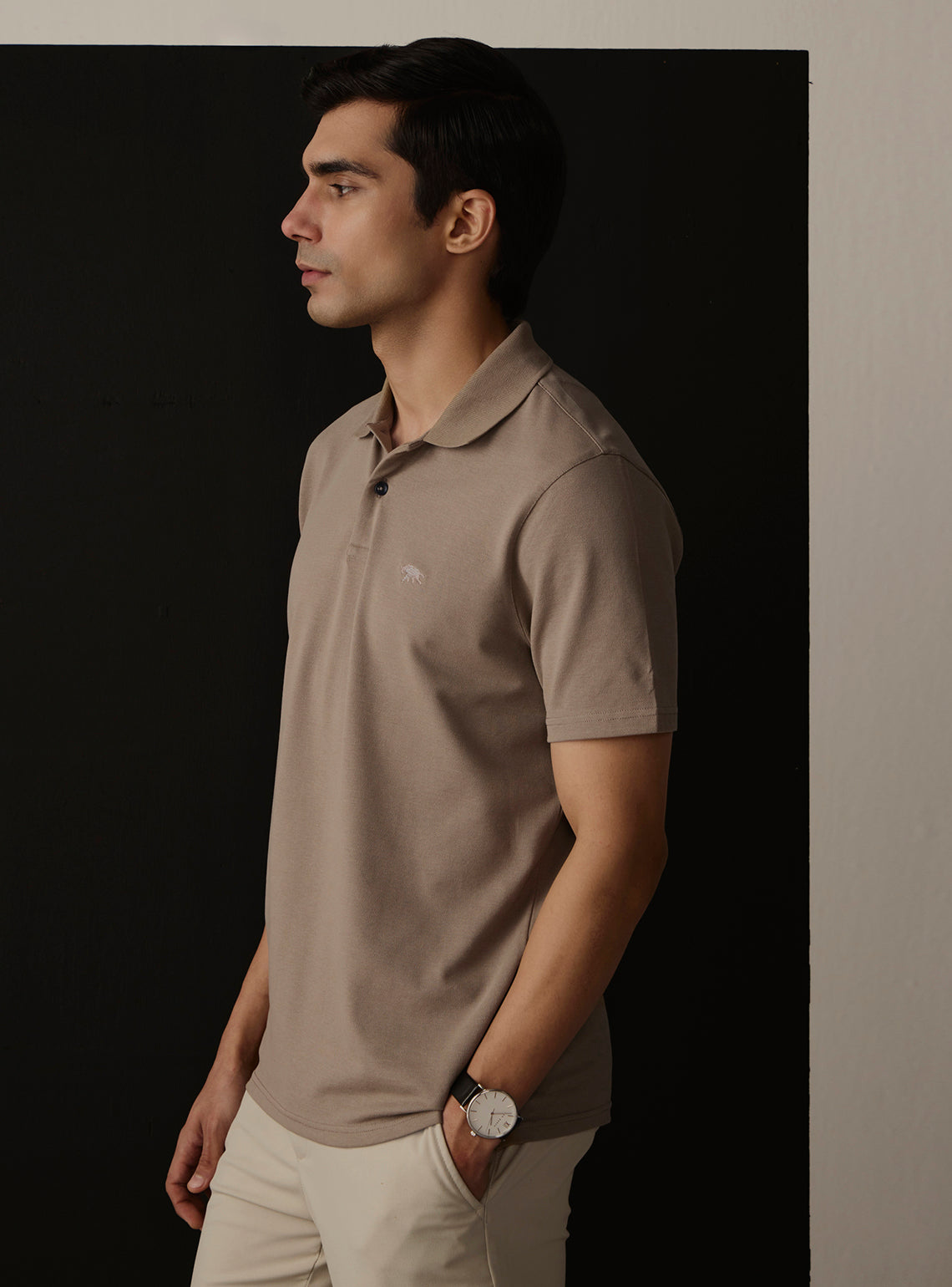 Ash Grey Cotton Polo