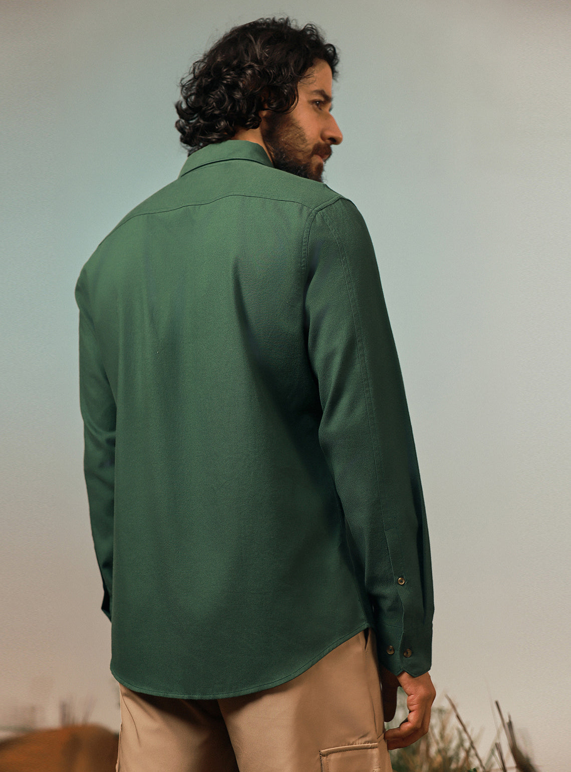 Jungle Olive Cotton Twill Shirt