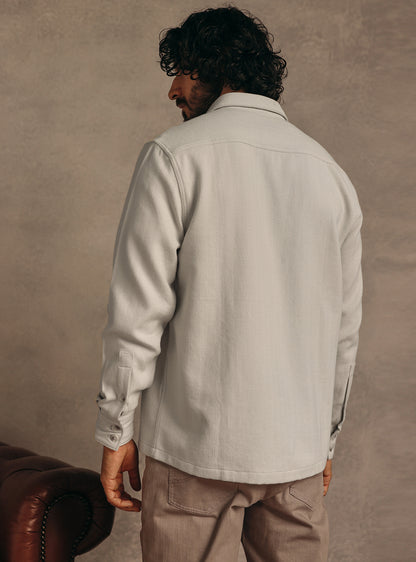 Ash Grey Cotton Herringbone Overshirt