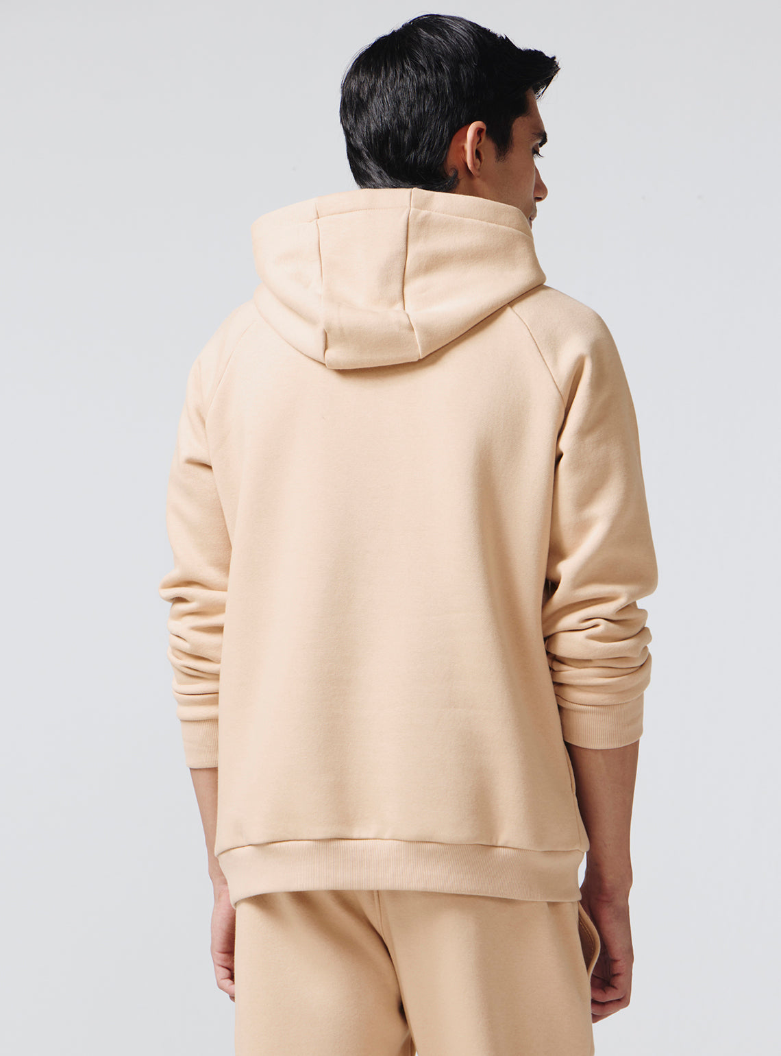 Almond Khaki Cotton Poly Hoodie