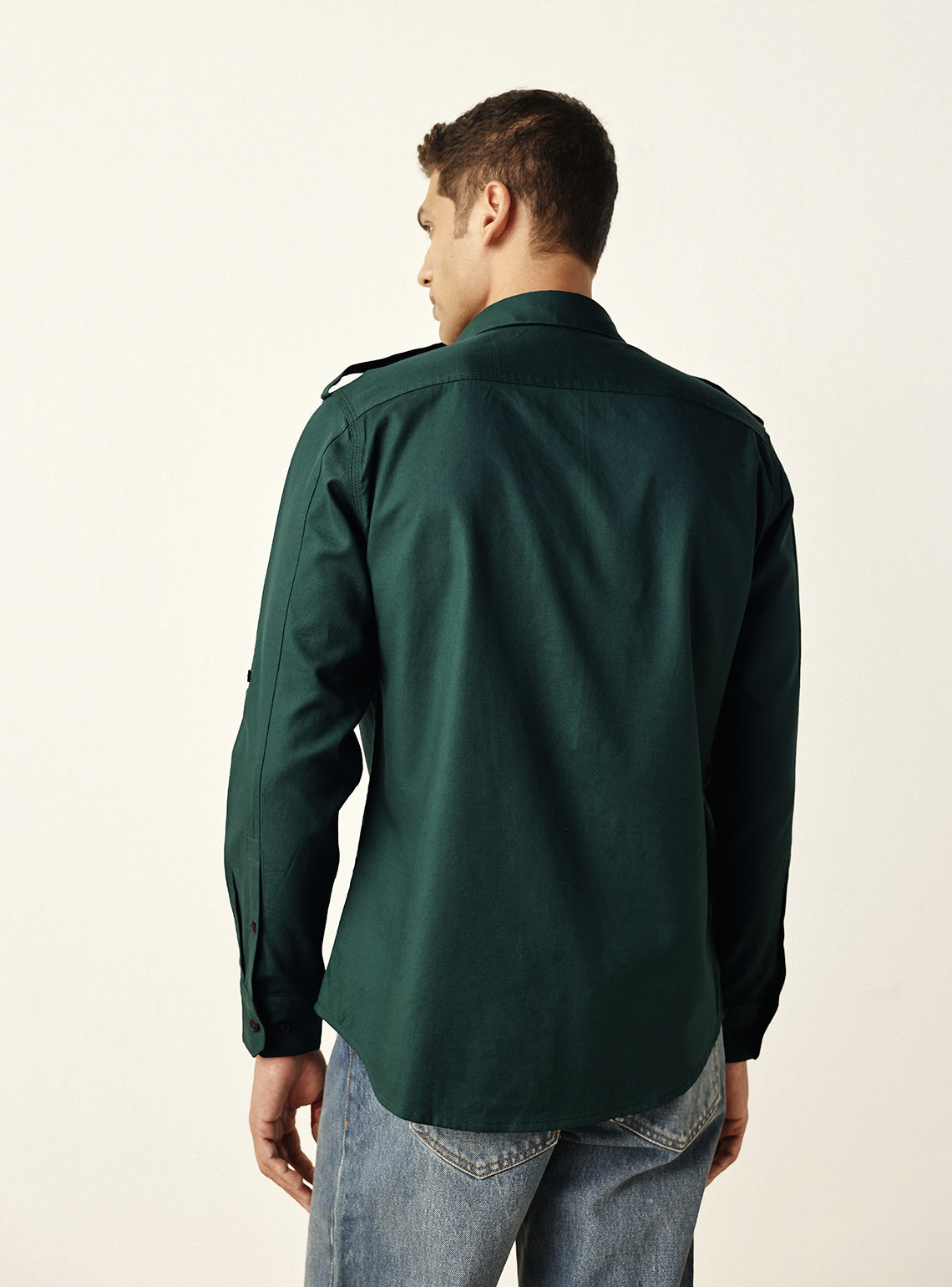 Field Olive Cotton Twill Utility Shirt