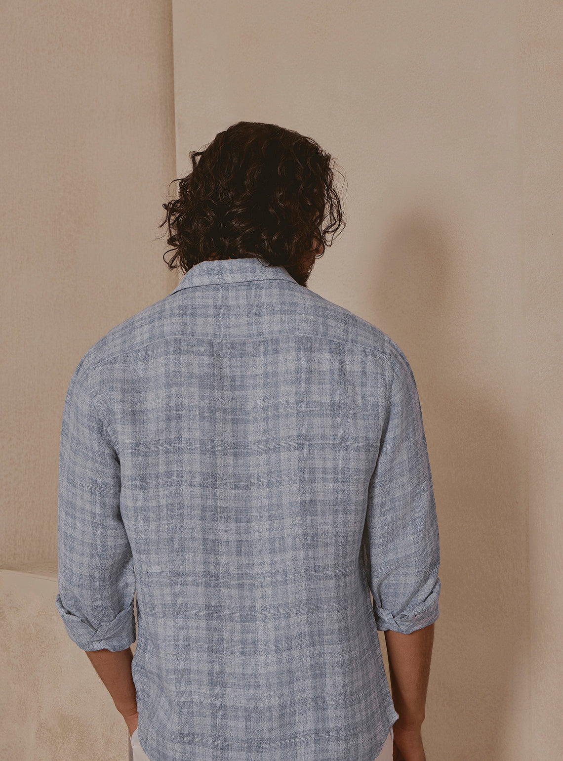 Harbour Blue Linen Check Shirt