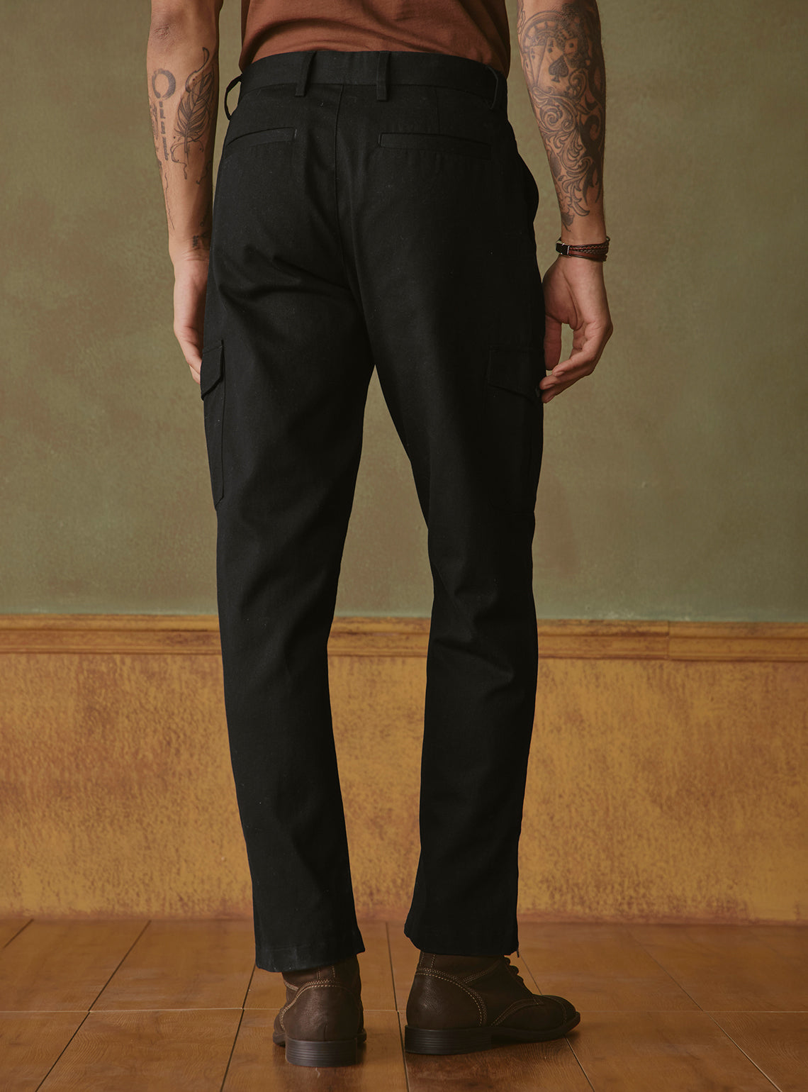 Midnight Black Cotton Cargo