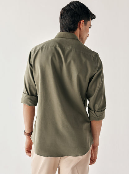 Brook Olive Cotton Shirt
