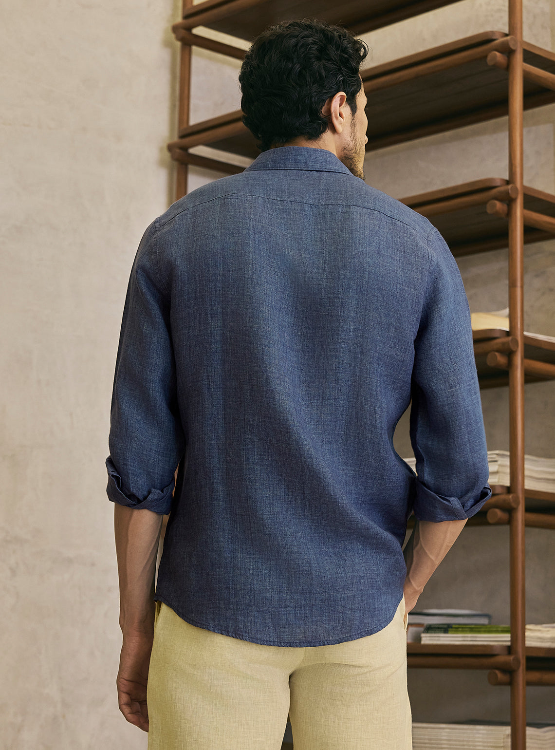 Anchor Navy Linen Shirt