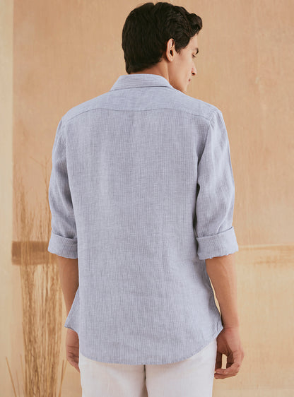 Lavender Grey Stripe Linen Shirt