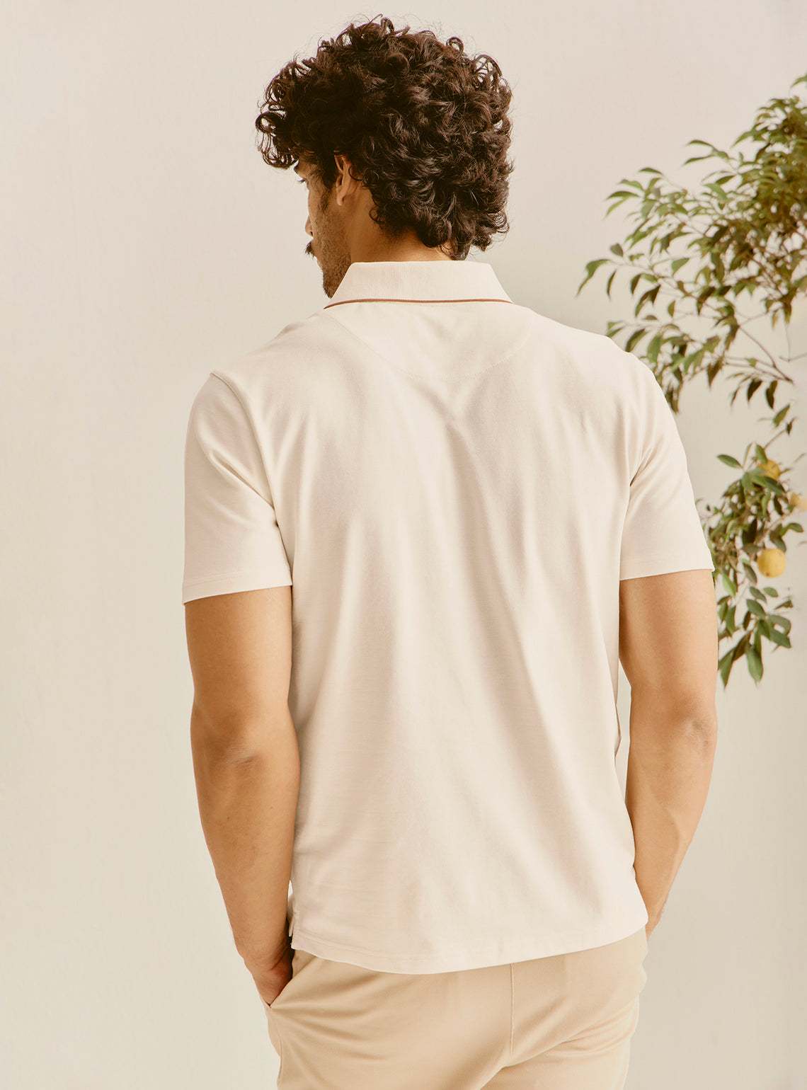 Positano White Cotton Lycra Polo