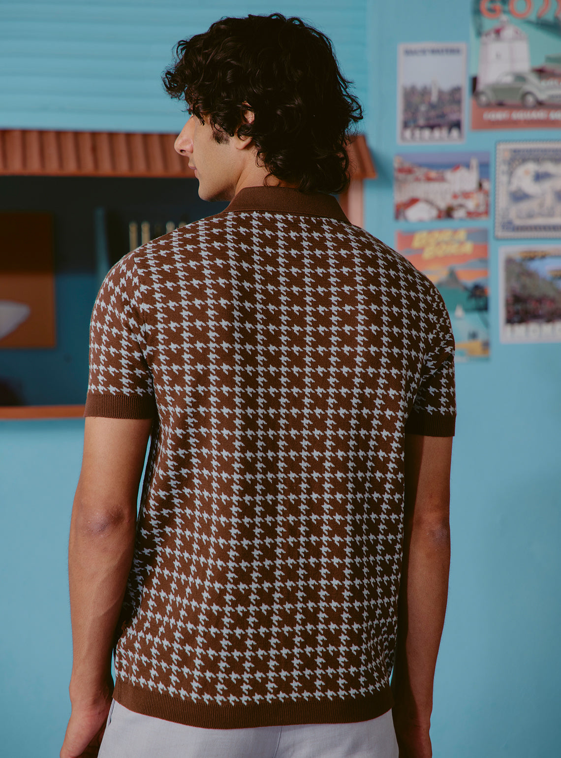 Old Fashioned Brown Cotton Knit Shirt