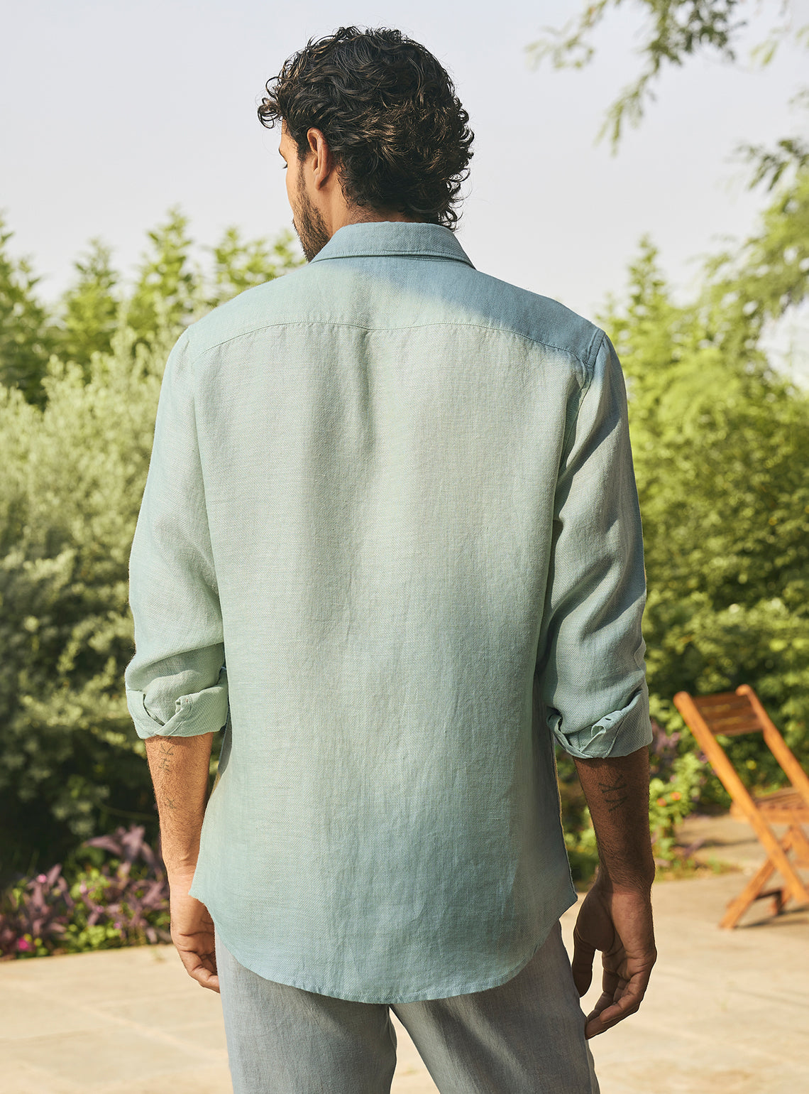 Current Green European Linen Shirt