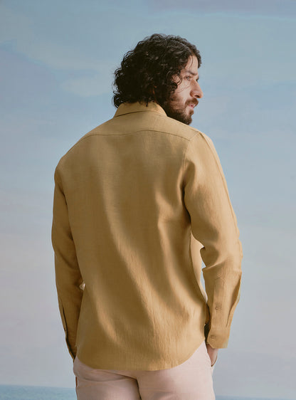Reef Olive Linen Shirt