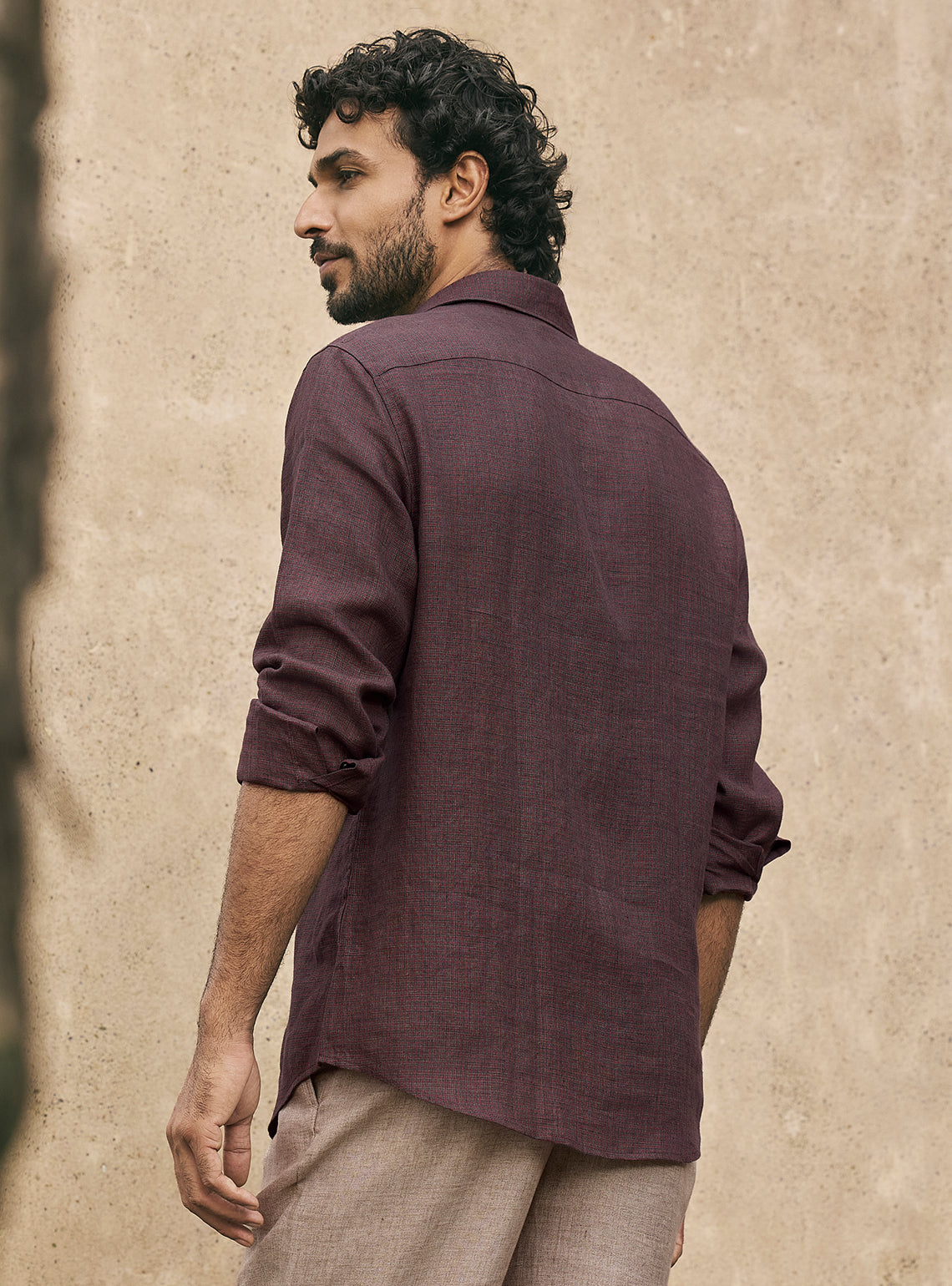 Inferno Black Check Linen Shirt