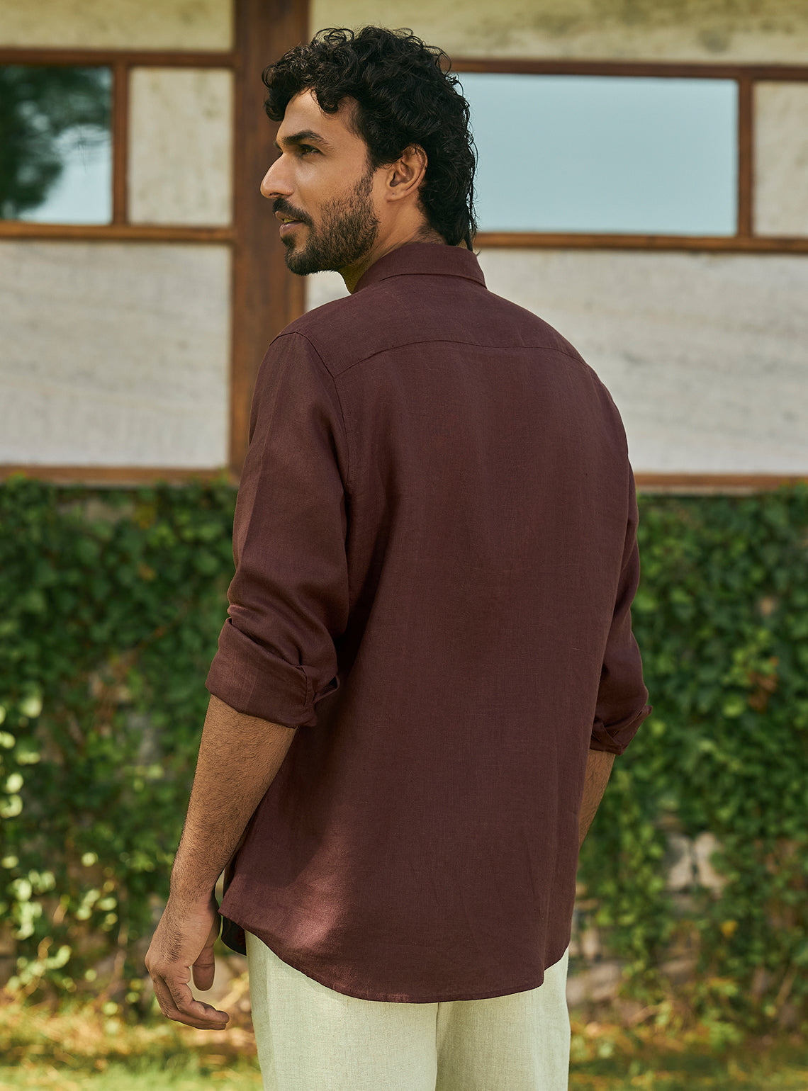 Mulberry Burgundy Linen Shirt
