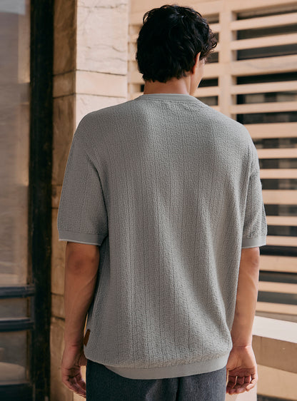 Flair Grey Cotton Crewneck