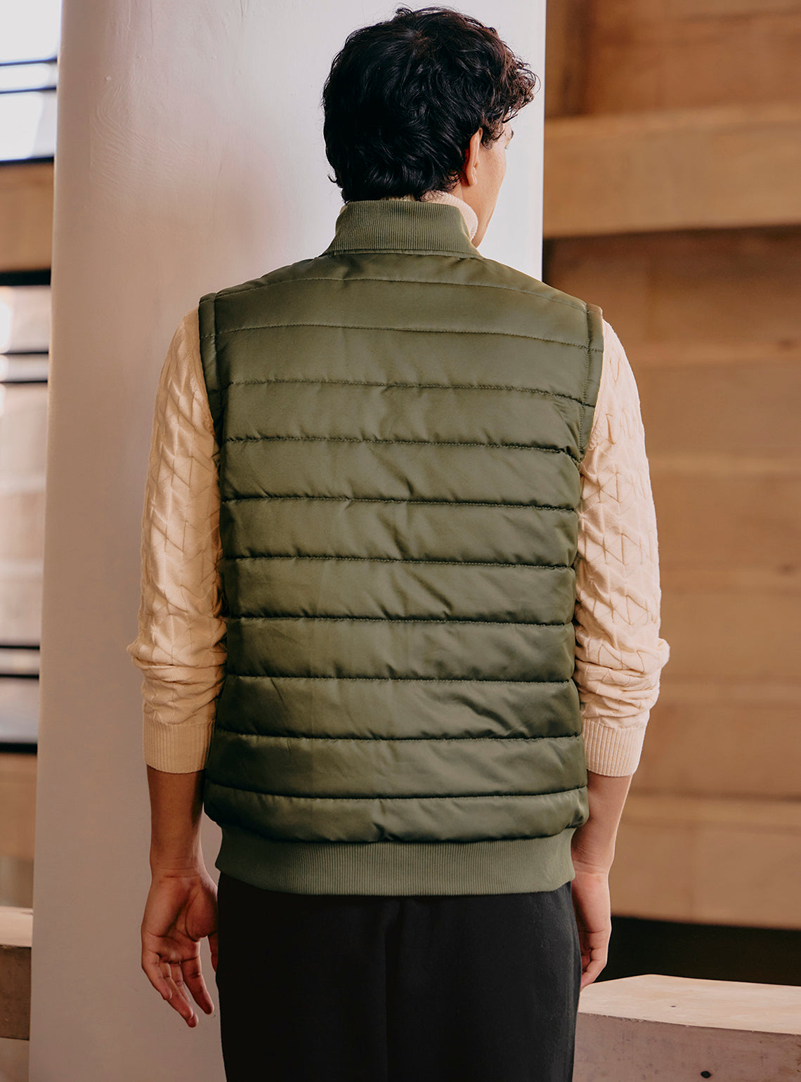 Birch Olive Nylon Spandex Gilet