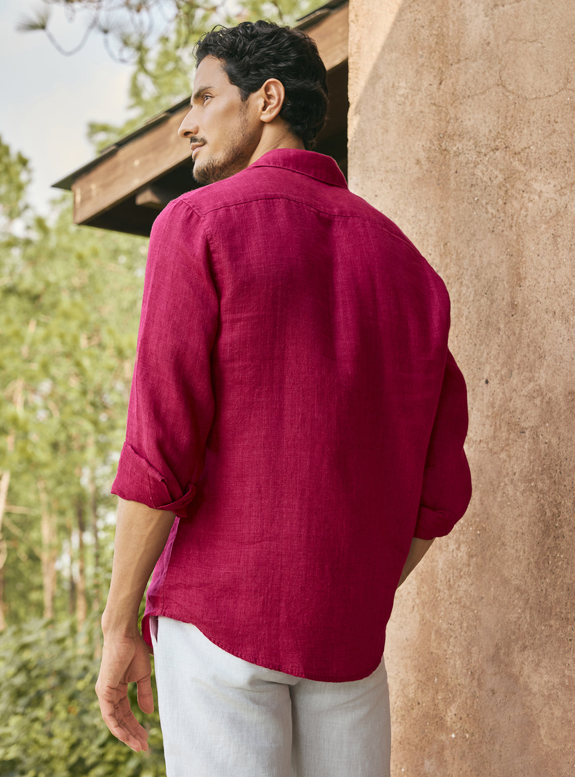 Rustic Burgundy Linen Shirt