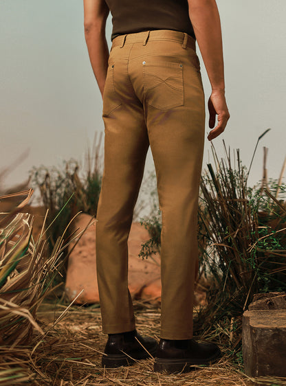 Dust Brown Cotton Overdye Chino