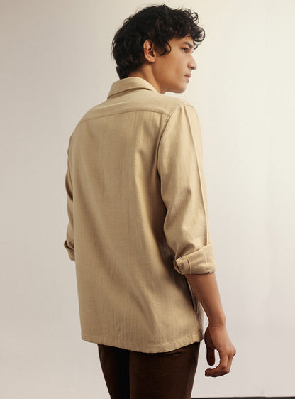 Malta Mustard Cotton Melange Overshirt