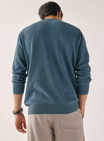 Bermuda Blue Cotton Pullover