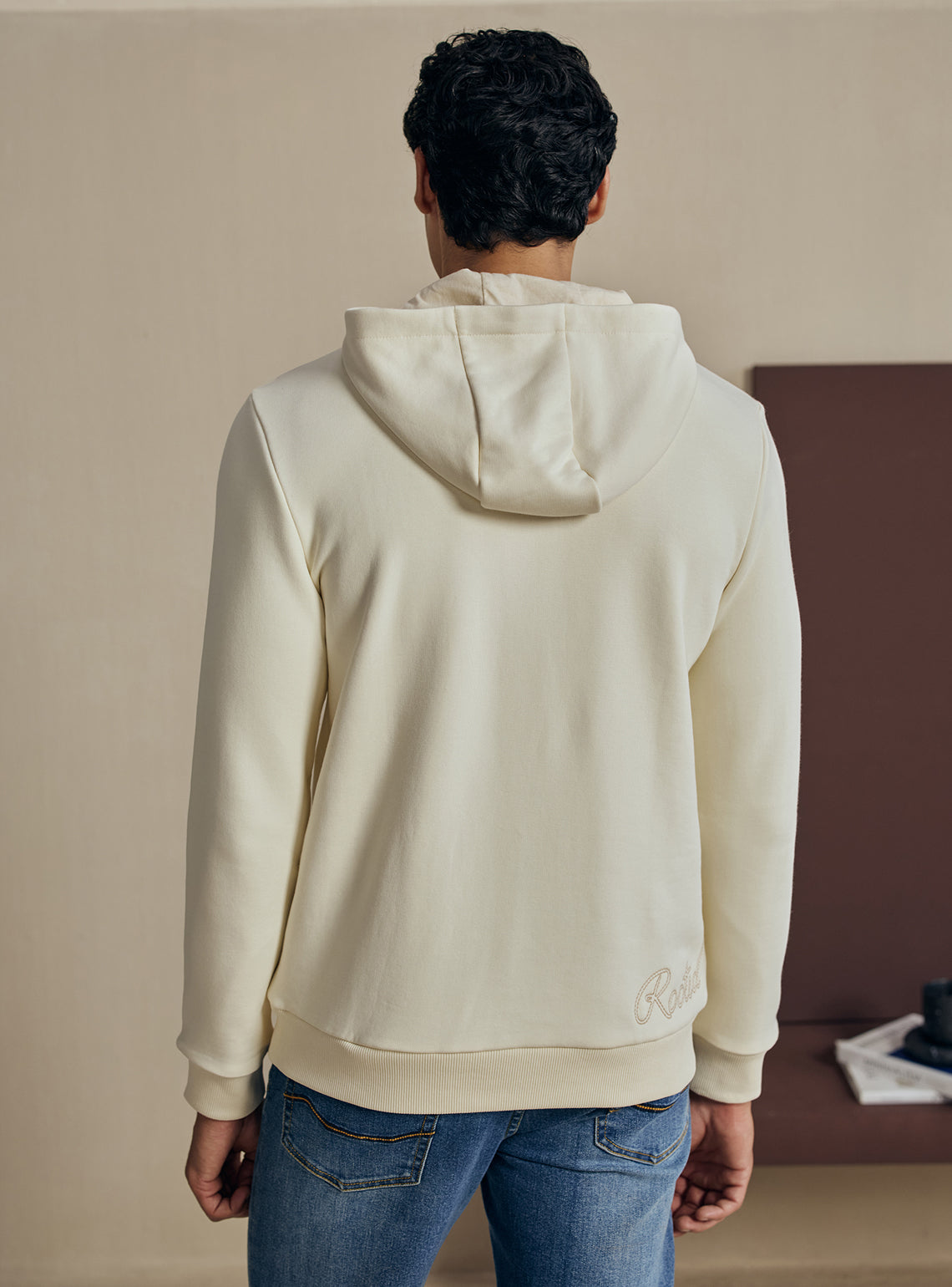 Almond Off White Cotton Triblend Hoodie