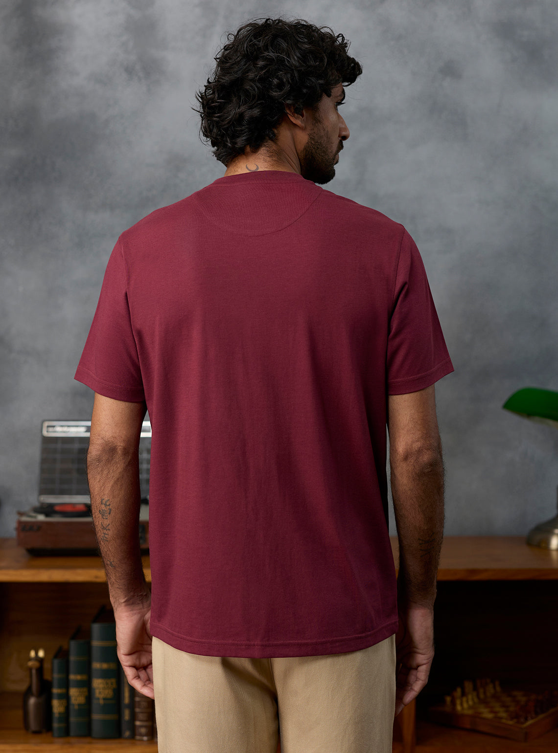 Nightcap Burgundy Cotton Blend Crewneck