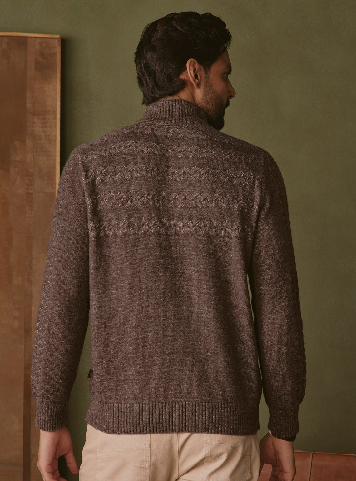 Chestnut Brown Textured Pullover