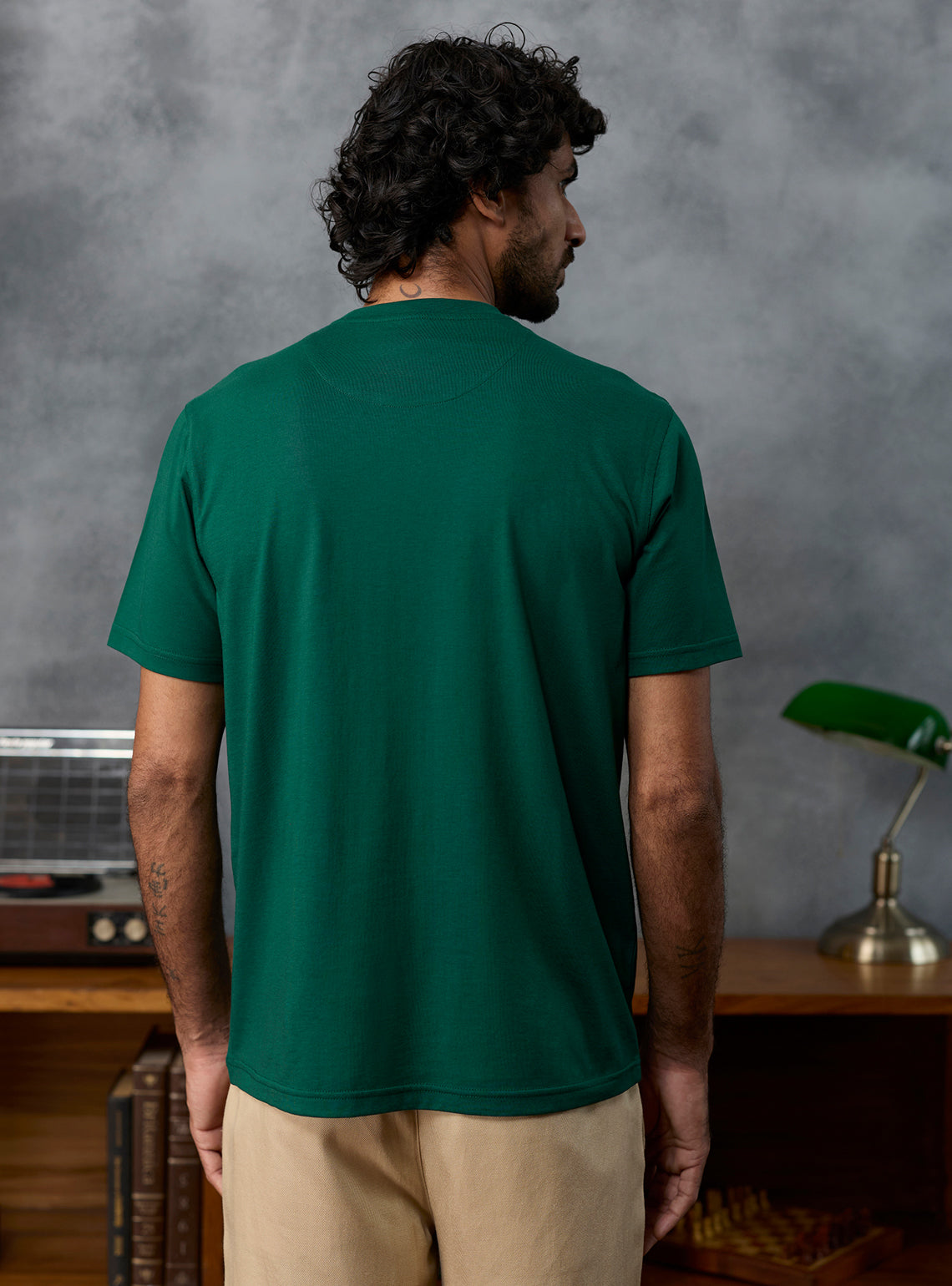 Playbook Green Cotton Blend Crewneck
