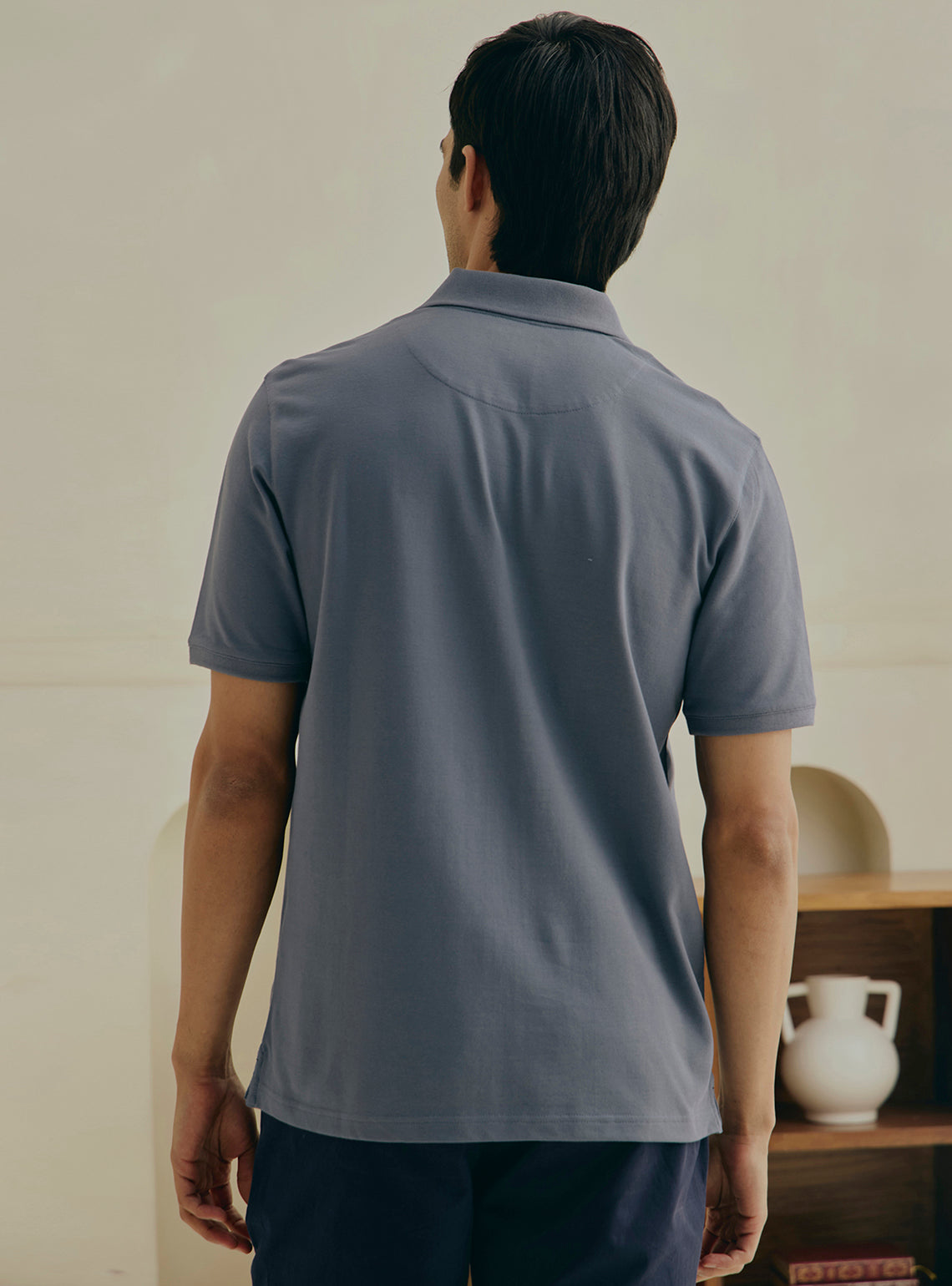 Juniper Grey Cotton Pique Polo